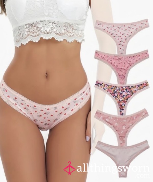 Cotton Cutesy Pink Thongs - Pick A Pair - Custom Wear🌸🤍