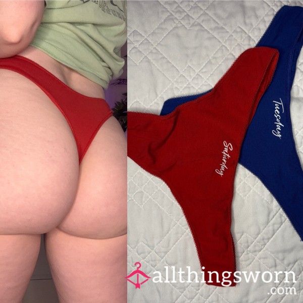 Cotton Days Of The Week Thong