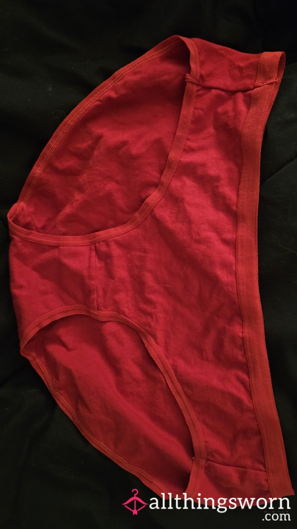 Red Cotton Full Back Panty
