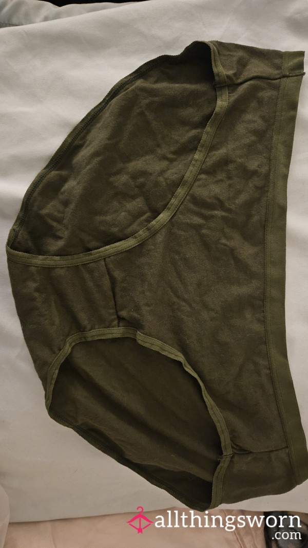 Olive Green Cotton Full Back Panty