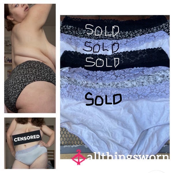 Cotton Fullbacks With Lace Trim- UK Size 18