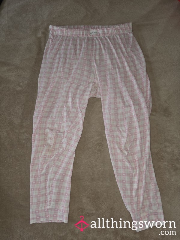 Over 7 Nights Worn Cotton Heart Print Pyjama Bottoms- Size 12-14