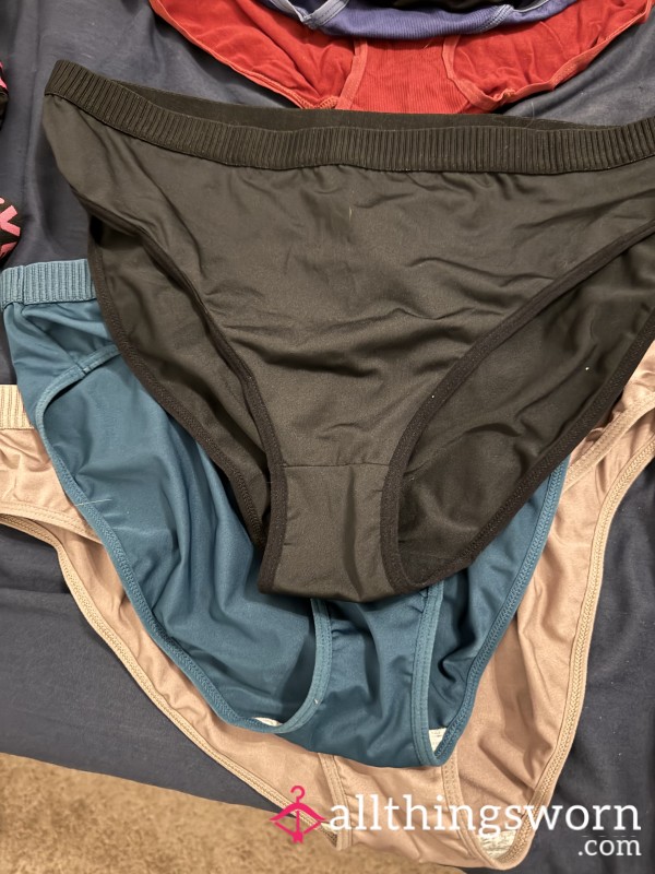 Cotton High Cut Brief Panties, Worn After A 10 Hour Shift