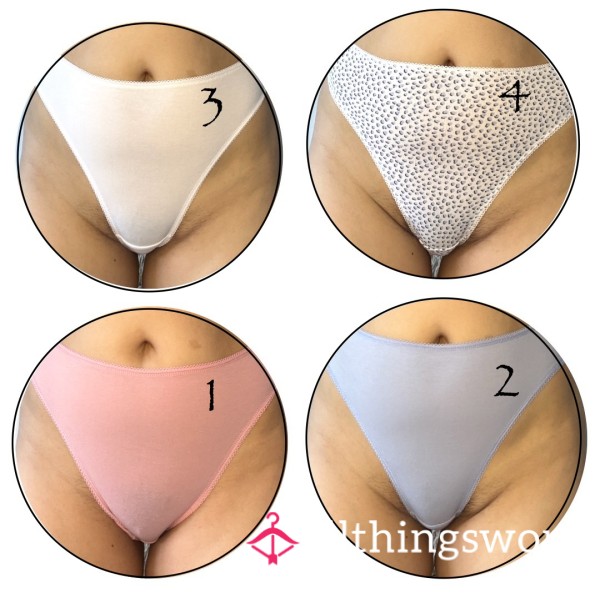 Cotton High Leg Panties Worn 3 Days For You +proof Pictures 3