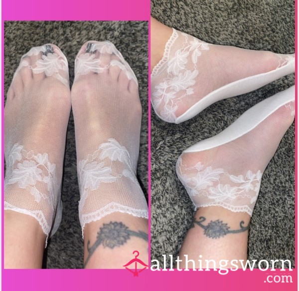 Cotton & Lace / Mesh Boat Socks ( 3 Different Colors To Choose From )These Make My Feet SWEAT!!