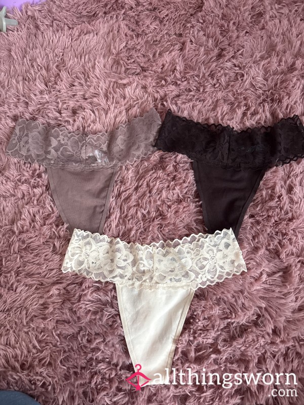 Cotton Lace Thongs