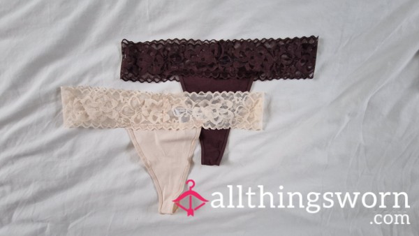 Cotton Lace Top Thong