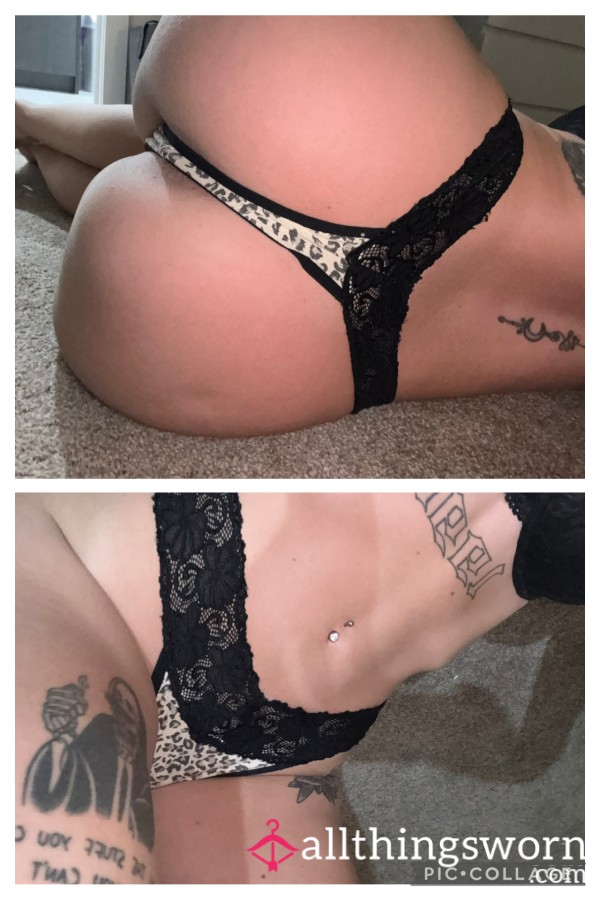 Cotton Leopard Thong