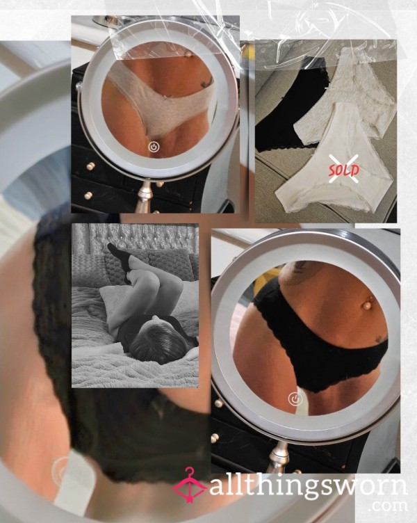 Cotton Panties In Black 🖤, Grey 🩶 Or White 🤍. Price Includes 1 Day Wear & Photo Proof Of Wear 💋