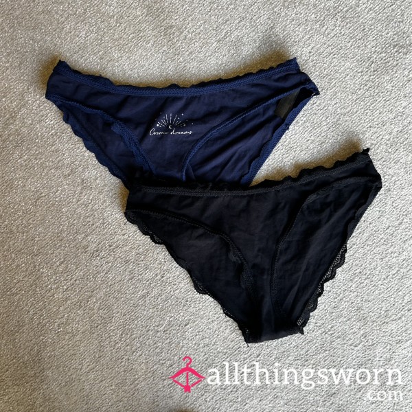 💙Cotton Panties With Lace Trim🖤