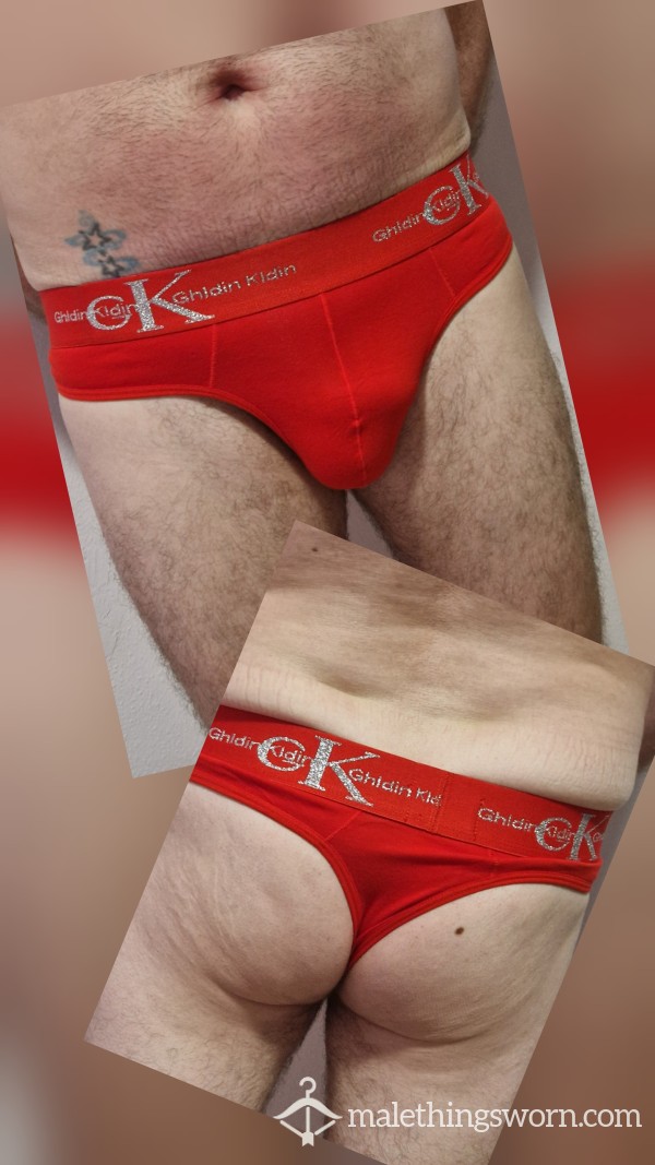 Cotton Red Thong Briefs