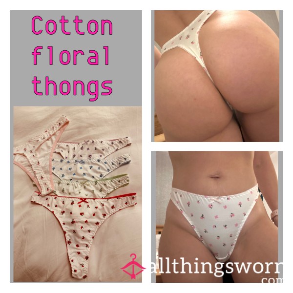 Cotton Red Flower Thongs