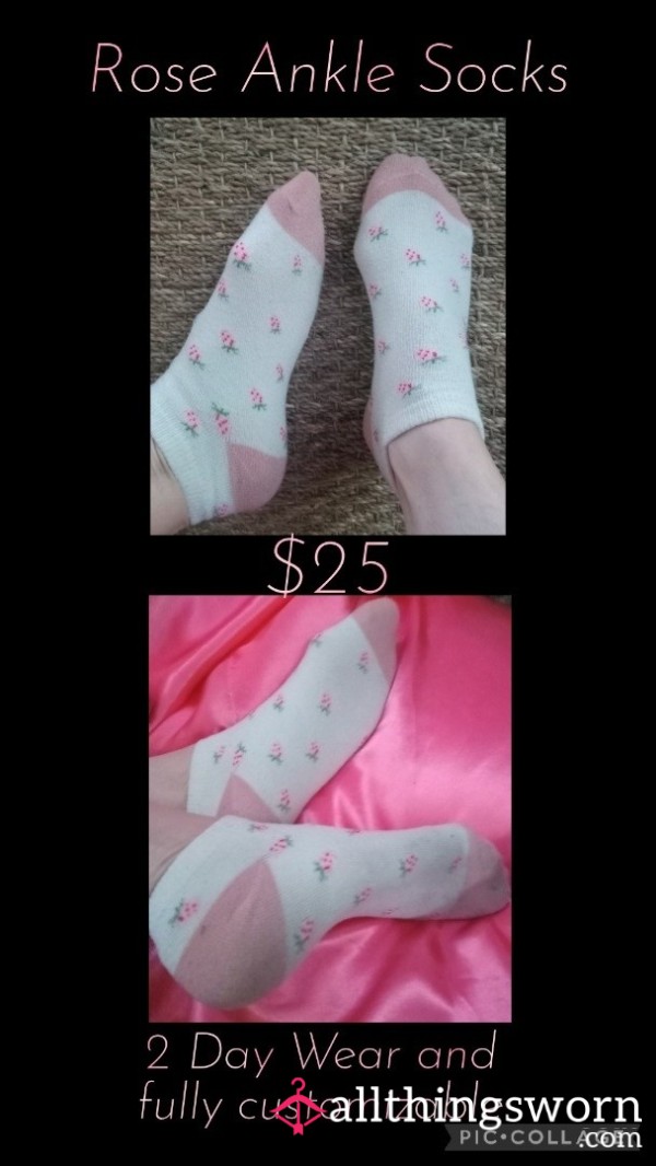 Cotton Rose Ankle Socks