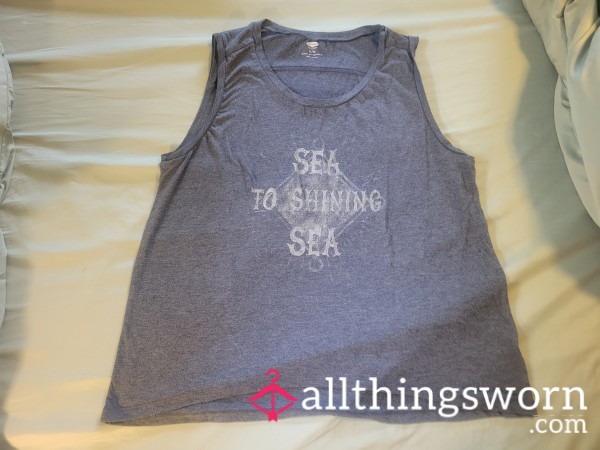 Cozy Cotton Sleep Shirt: Blue, Sleeveless Old Navy T-Shirt