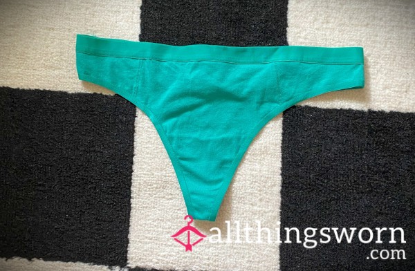 Cotton Teal Thong