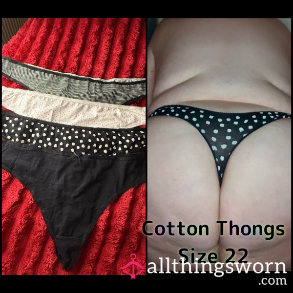 Cotton Thongs - Size 22 BBW 🍑🍑