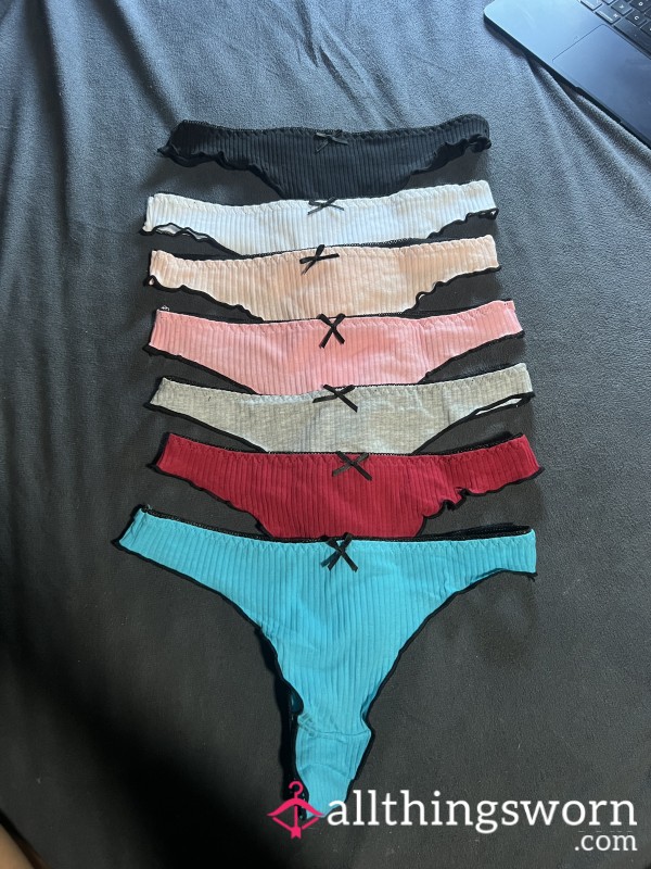 Cotton Thongs With Bow