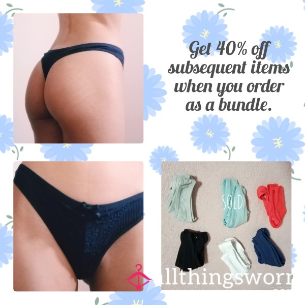 *Reduced* Cotton Thongs With Bow
