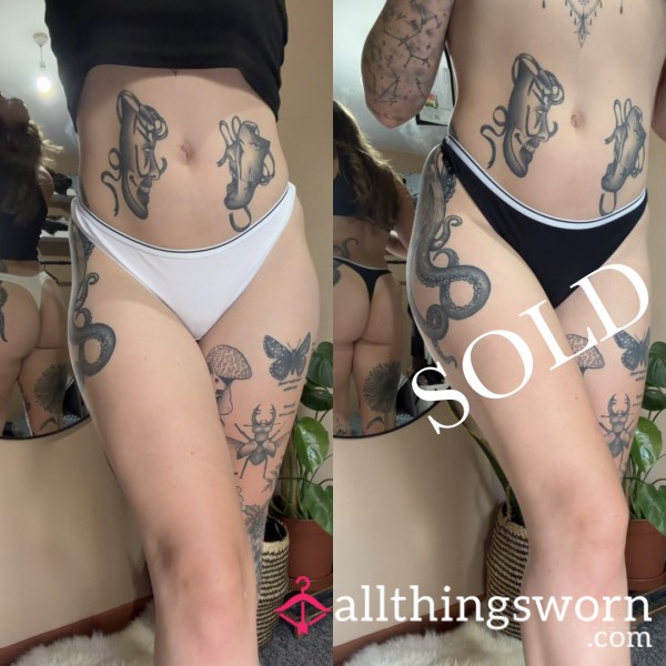 Cotton Thongs With Contrasting Trim - 24hr Wear Minimum
