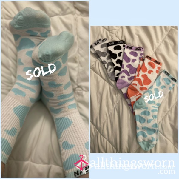 Cow Print 🐮🐄  Crew Socks, 48hrs - Ribbed - Vacuum Sealed 🐄🐮