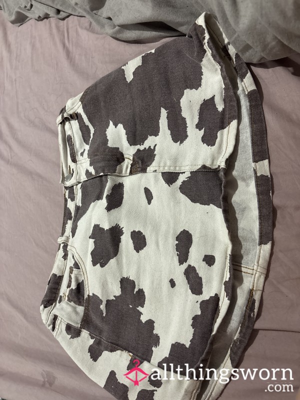 Cow Print Mini Skirt