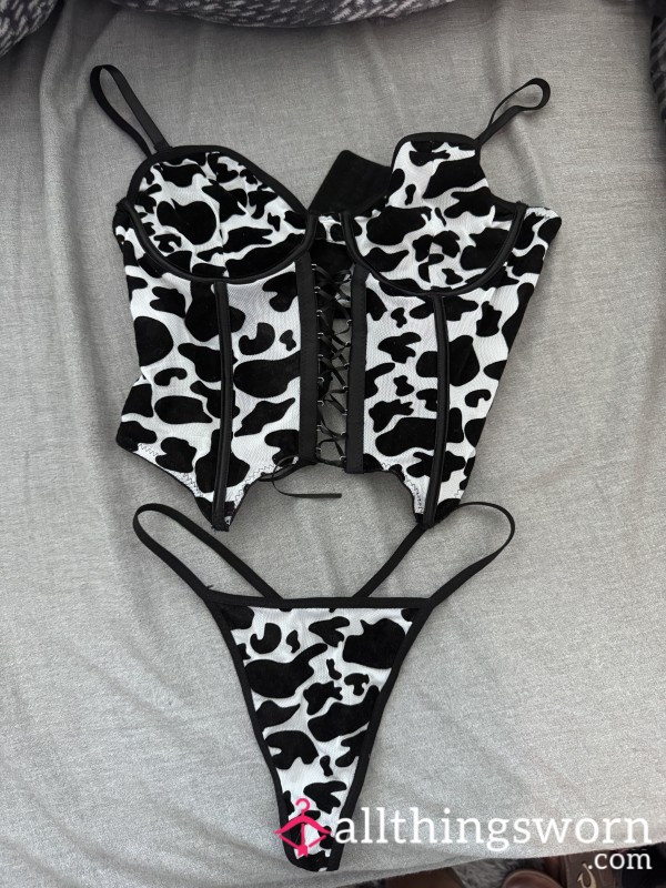 Cowprint Lingerie Set