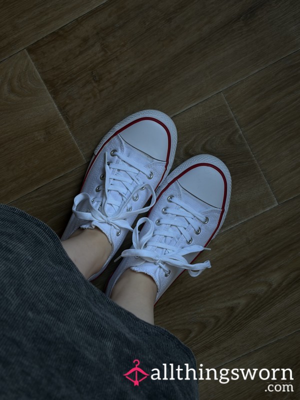 Cozy White Sneakers At Home
