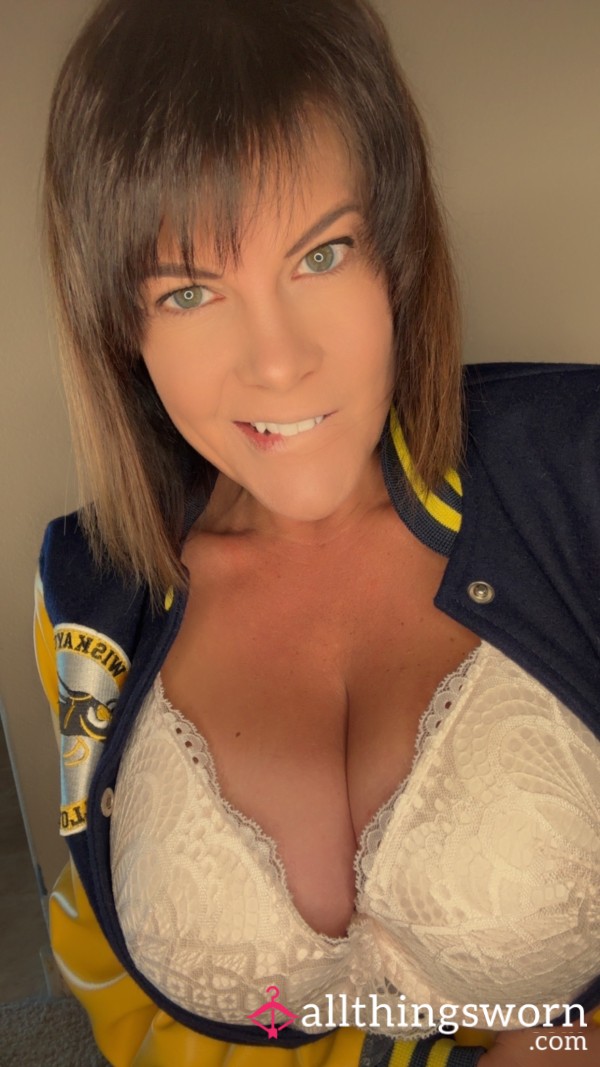 Cream Bra Well Worn With My Titty Sweat & Signed Photo