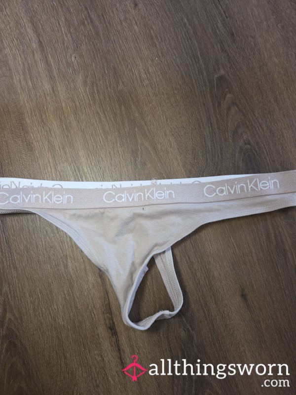 Cream Calvin Klein Thong