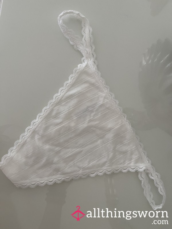 Cream Cotton Thong