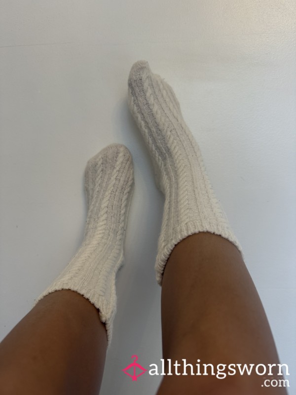 Cream Cotton Socks Worn And Infused Just For You🤍🤍