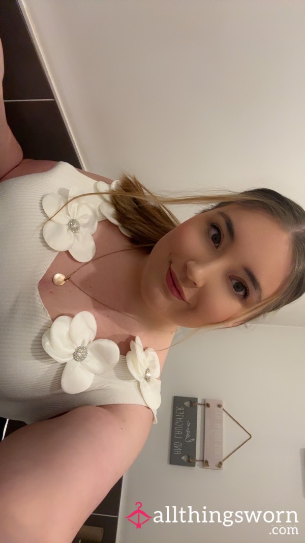 Cream Flower Body Suit- See Description