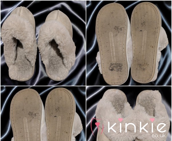 Cream Fur Lined Closed Toe Slippers