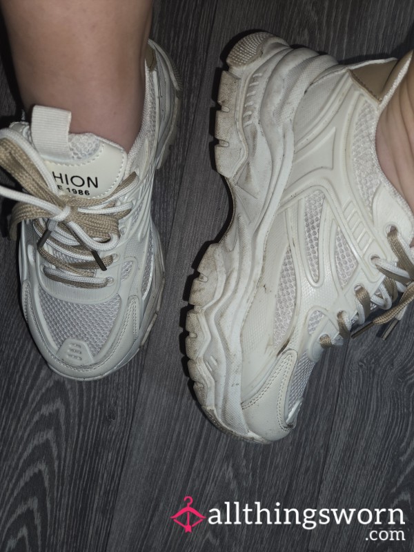 Cream High Sport Shoes Size 37(4)l