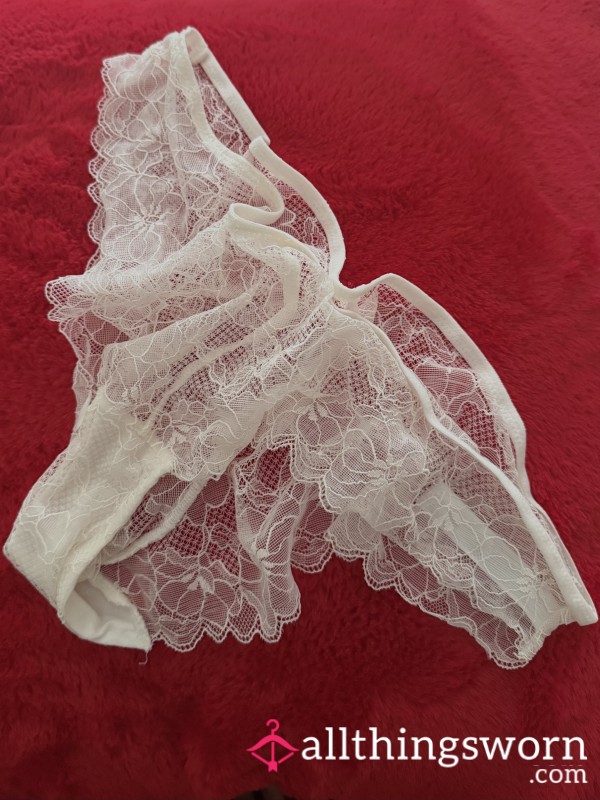 Cream Lace Knickers 24 Hr Wear