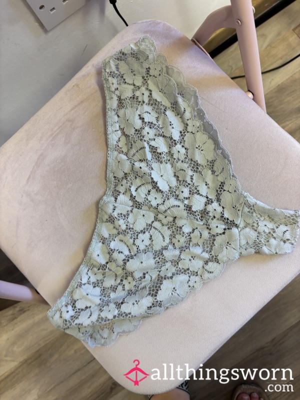 Cream Lace Worn Panties