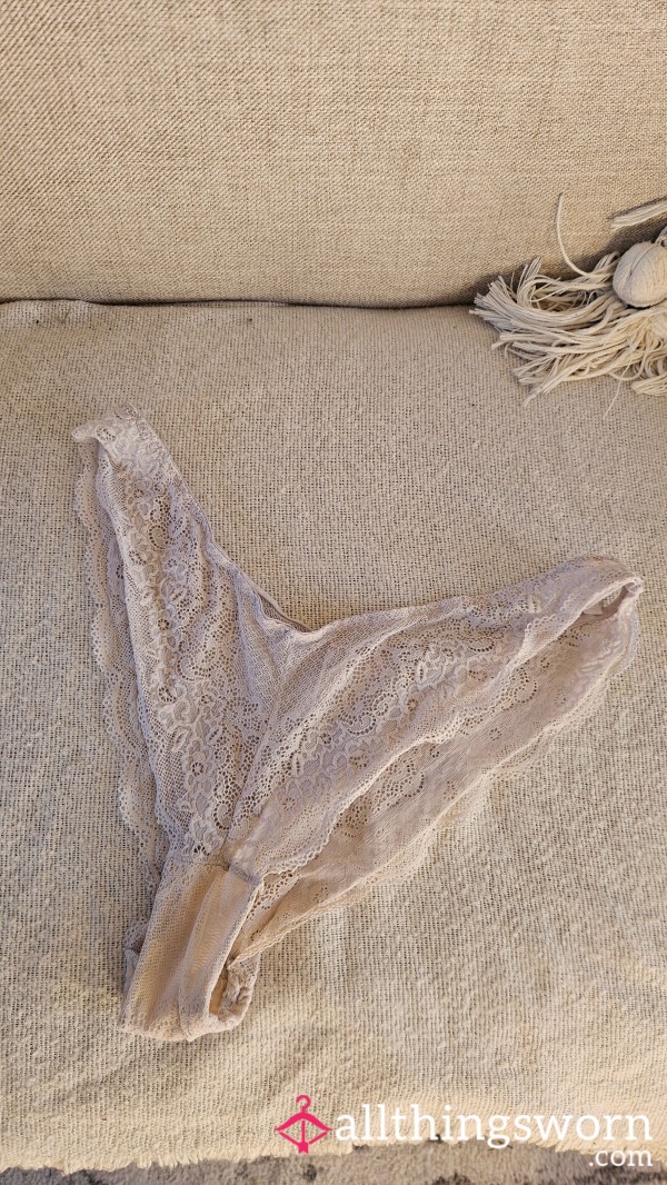 Cream Lacey Brazillian Knickers