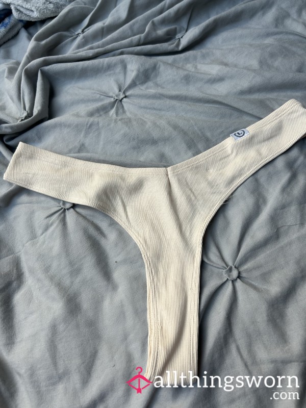Cream Miami Style Thong🤍