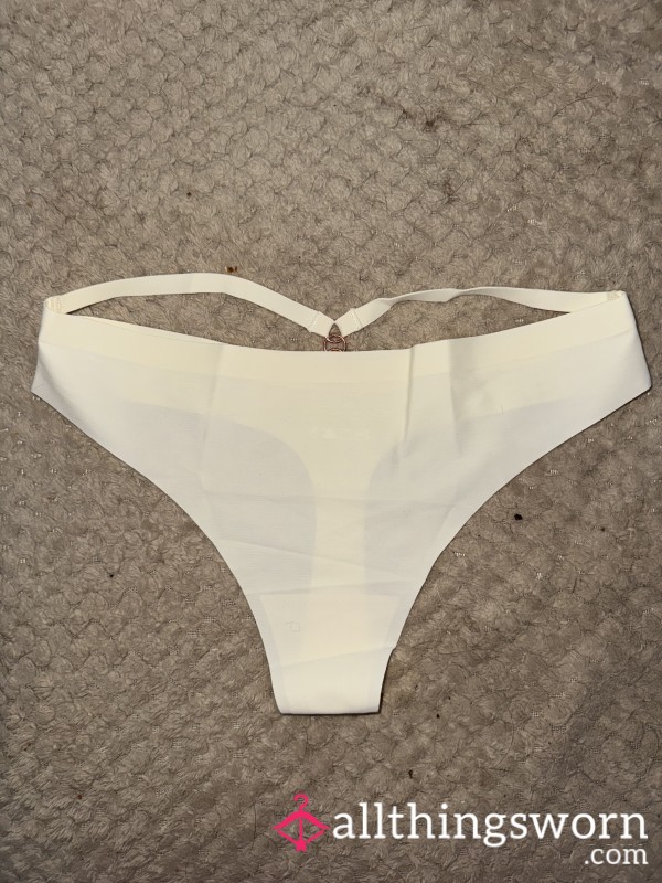 Cream Nylon Lycra Thong