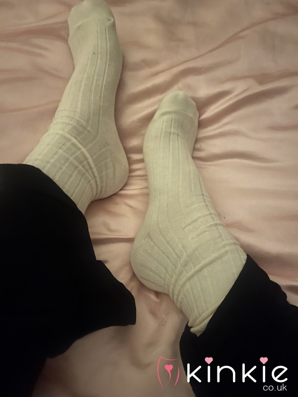 Cream Off White Ribbed Ankle Socks Worn For You 🤭