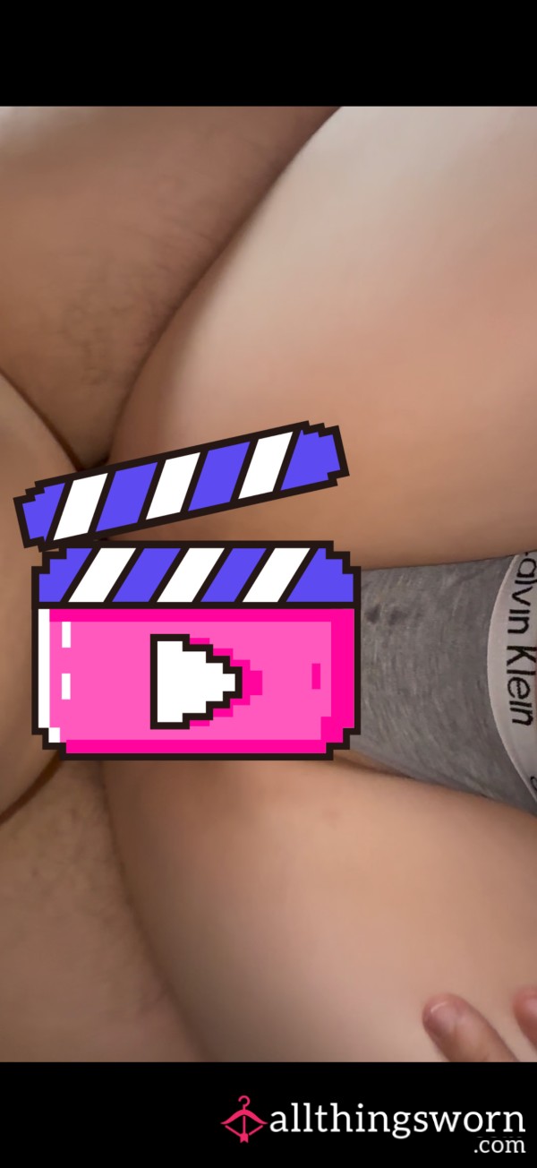Creampied In My Grey Calvin Klein Thong 💦🤤