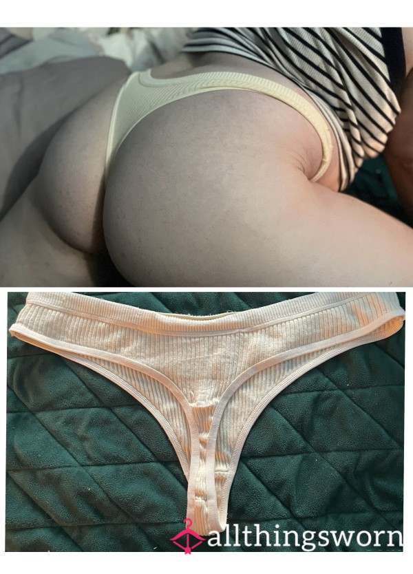 Everyday Cream Ribbed Thong