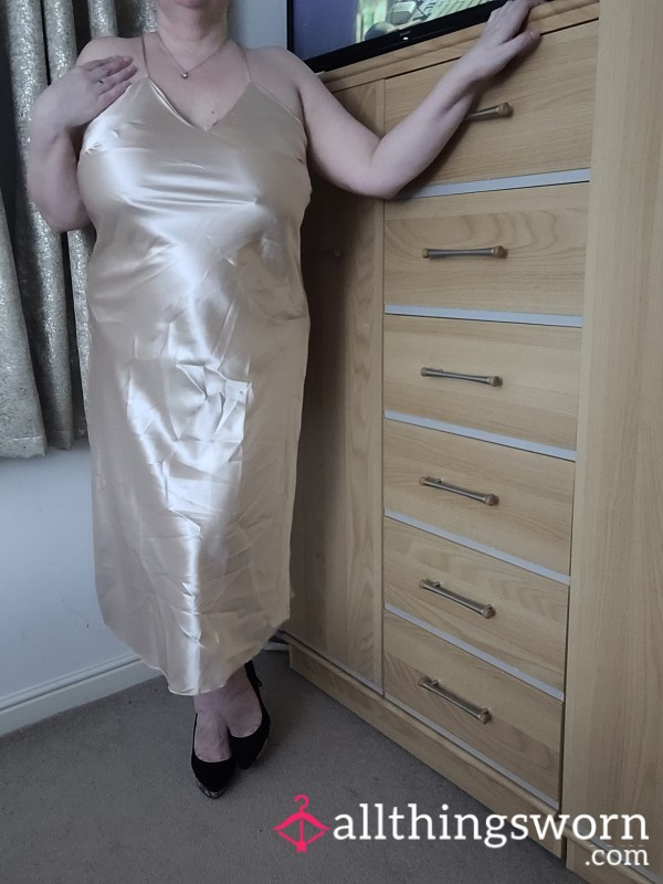 Cream Satin Night Dress