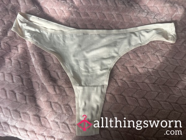 Cream Thong - 1 Day Wear Minimum. Picture Of Wear Included 😘