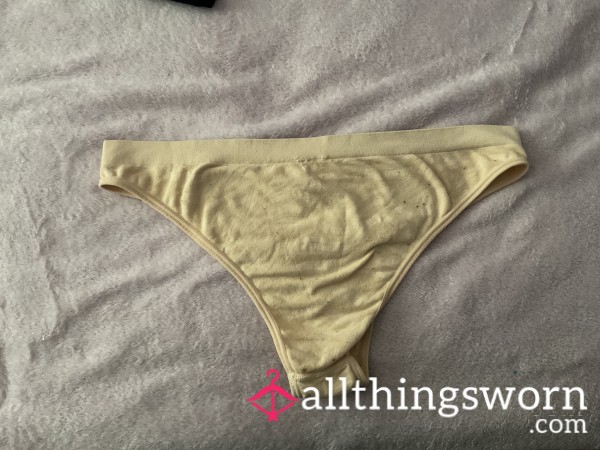 Cream Thong Cotton