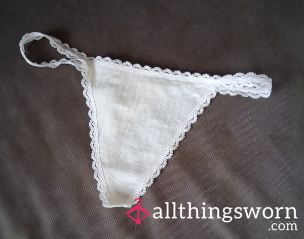 Cream Thong Size 10/12