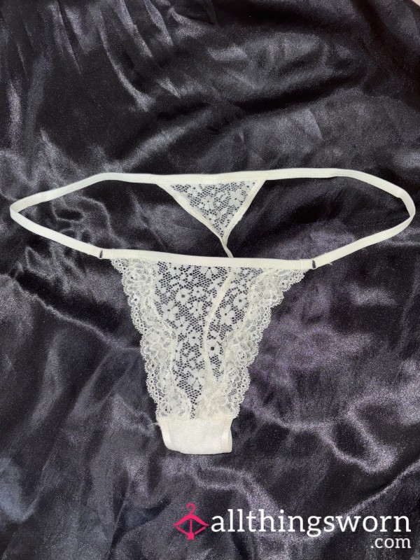 Cream Used Thongs