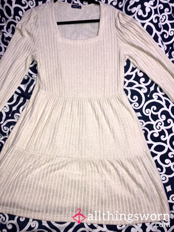 Cream White Sweater Dress