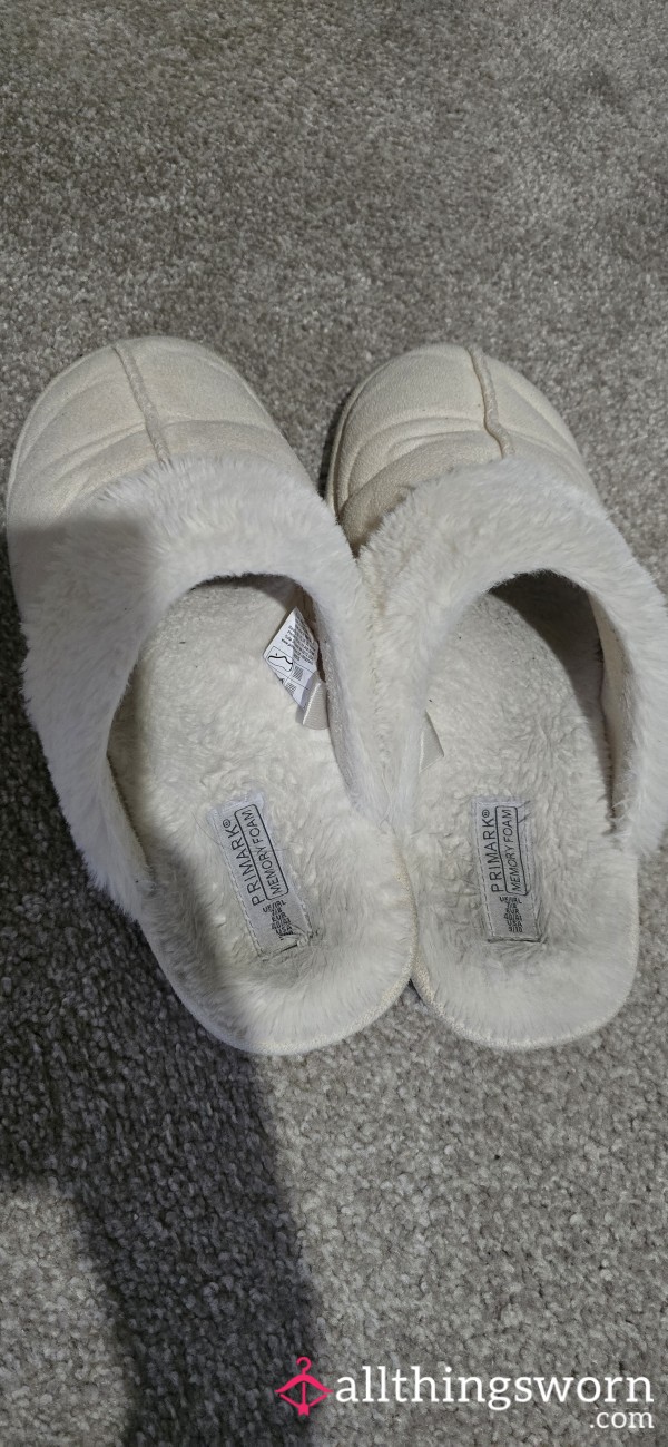 Cream Worn Slippers