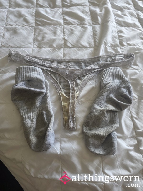 Creamed Gym Thong And Smelly Gym Socks Bundle!